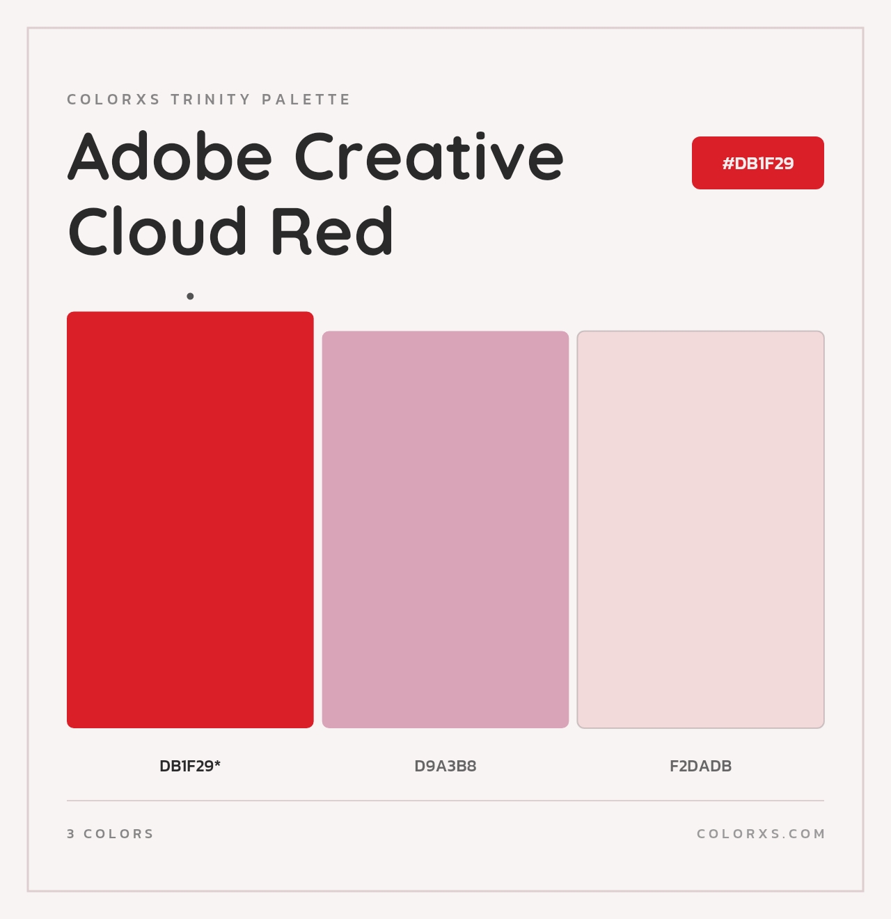 Adobe Creative Cloud Red - Colorxs Trinity Palette
