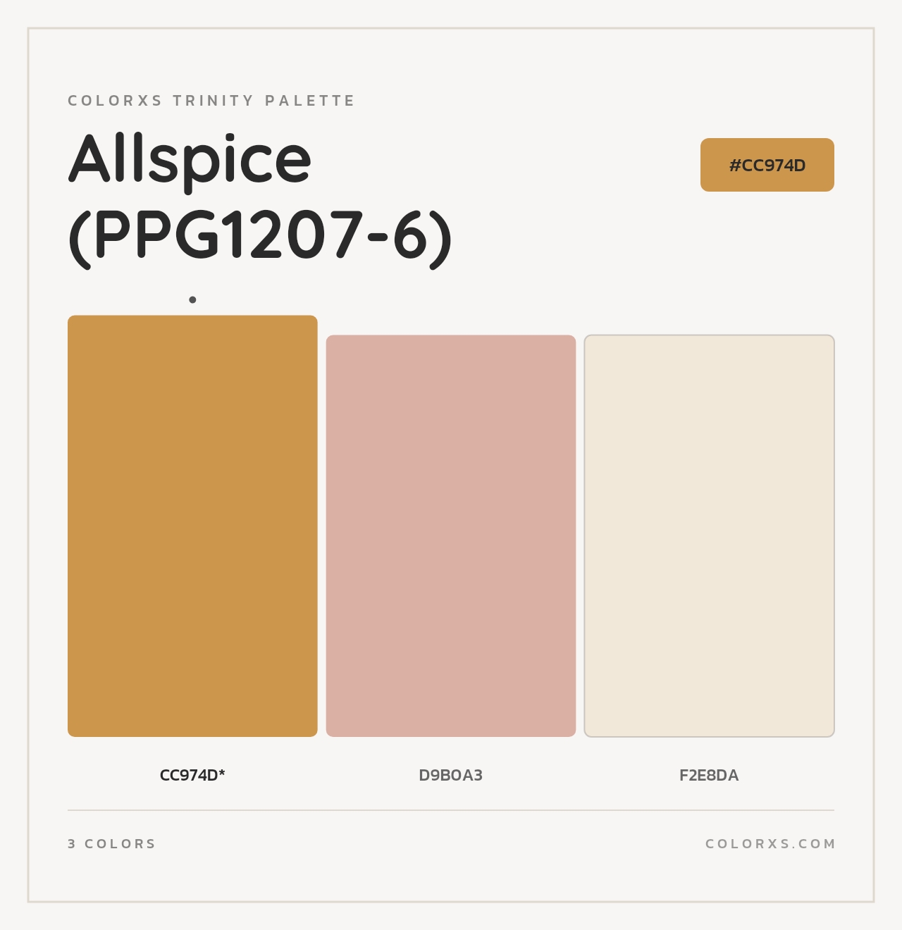 Allspice (PPG1207-6) - Colorxs Trinity Palette