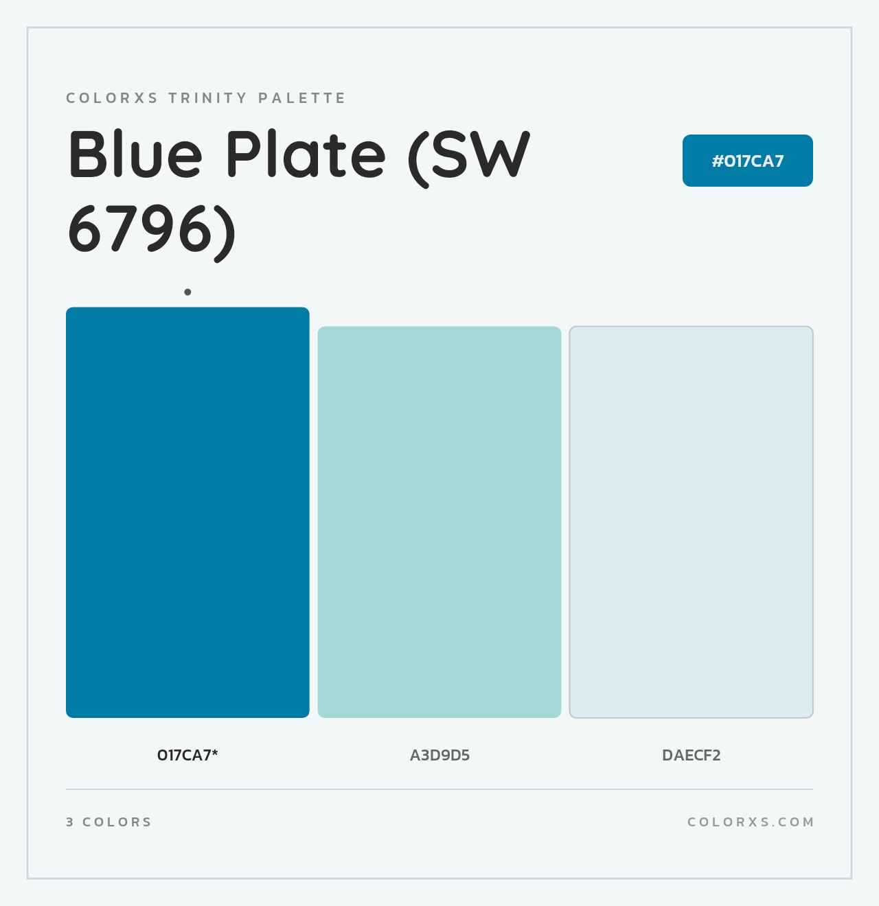 Blue Plate (SW 6796) - Colorxs Trinity Palette