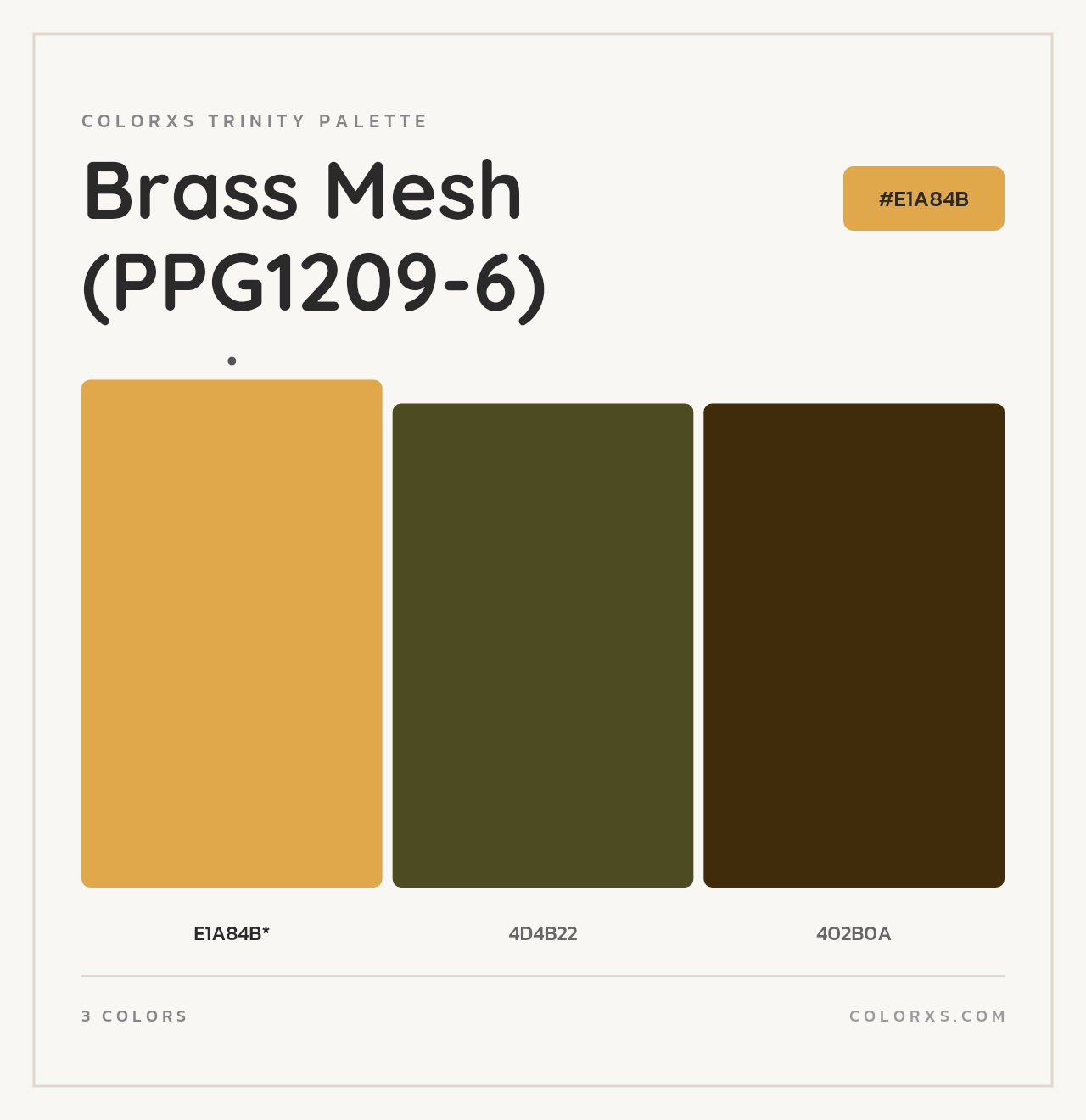 Brass Mesh (PPG1209-6) - Colorxs Trinity Palette