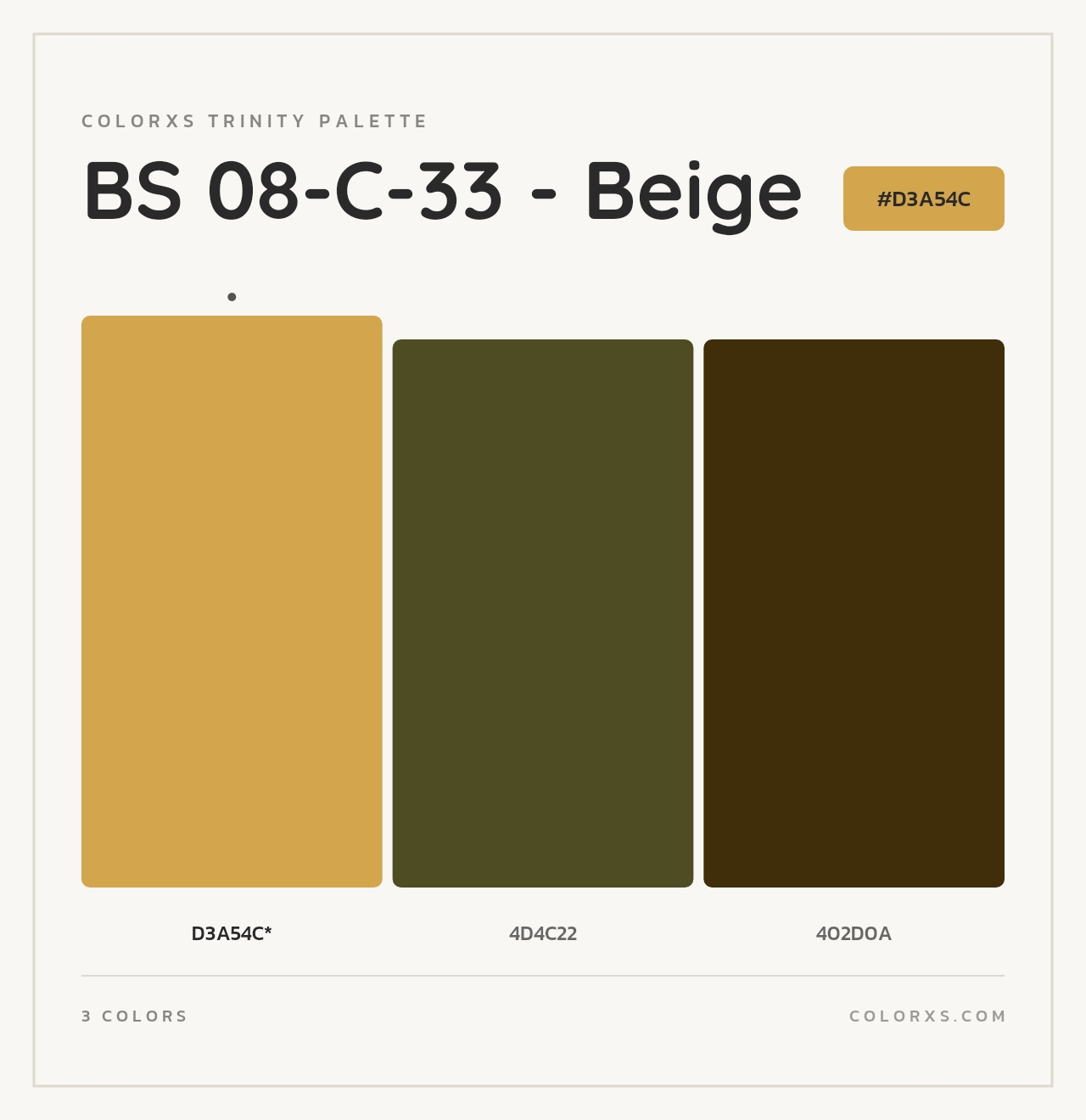 BS 08-C-33 - Beige - Colorxs Trinity Palette