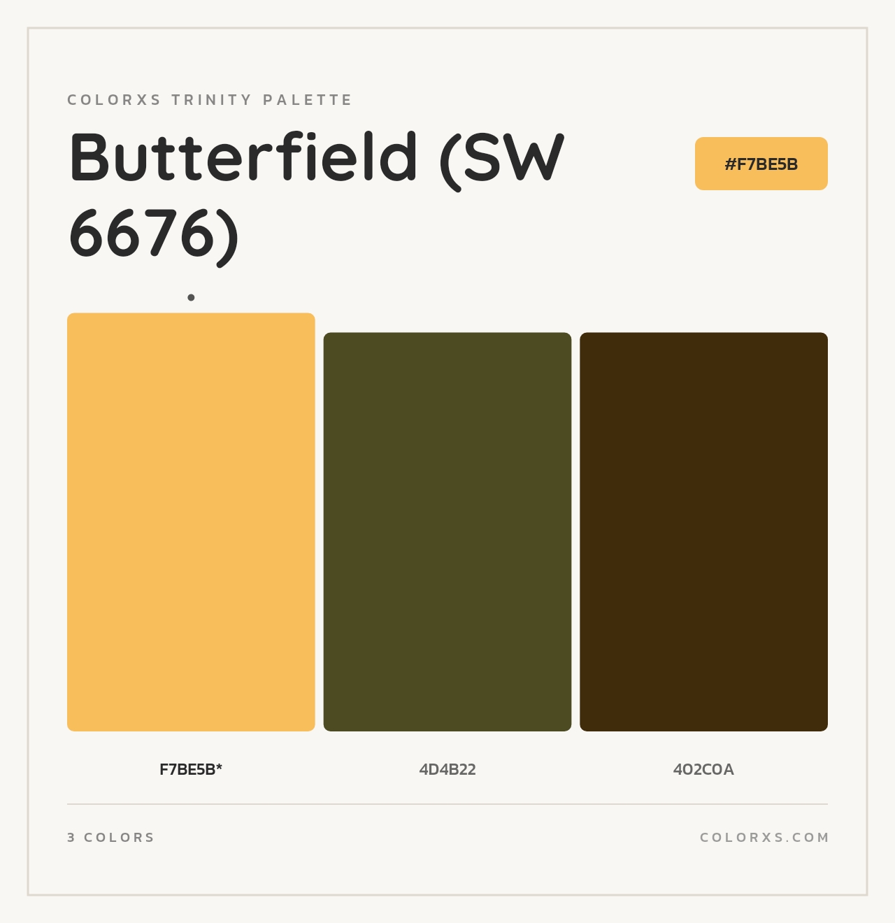 Butterfield (SW 6676) - Colorxs Trinity Palette