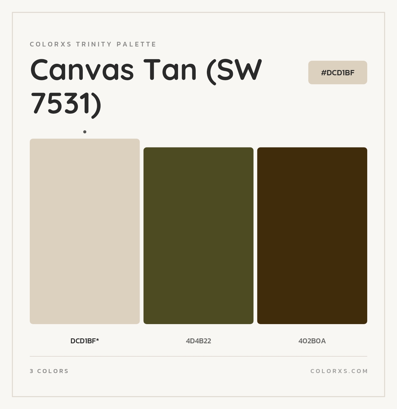 Canvas Tan (SW 7531) - Colorxs Trinity Palette