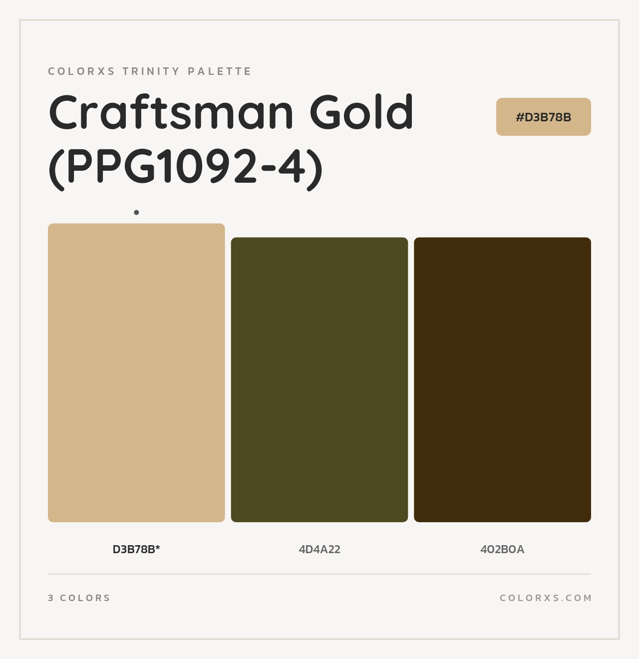 Craftsman Gold (PPG1092-4) - Colorxs Trinity Palette