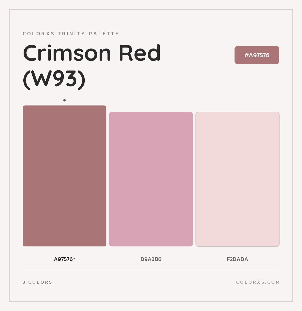 Crimson Red (W93) - Colorxs Trinity Palette