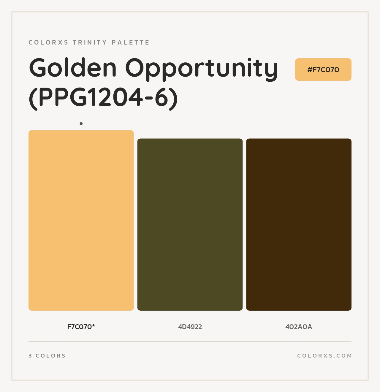 Golden Opportunity (PPG1204-6) - Colorxs Trinity Palette