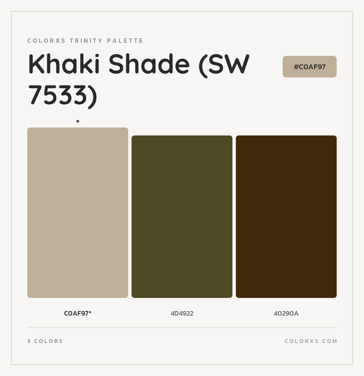 Khaki Shade (SW 7533) - Colorxs Trinity Palette