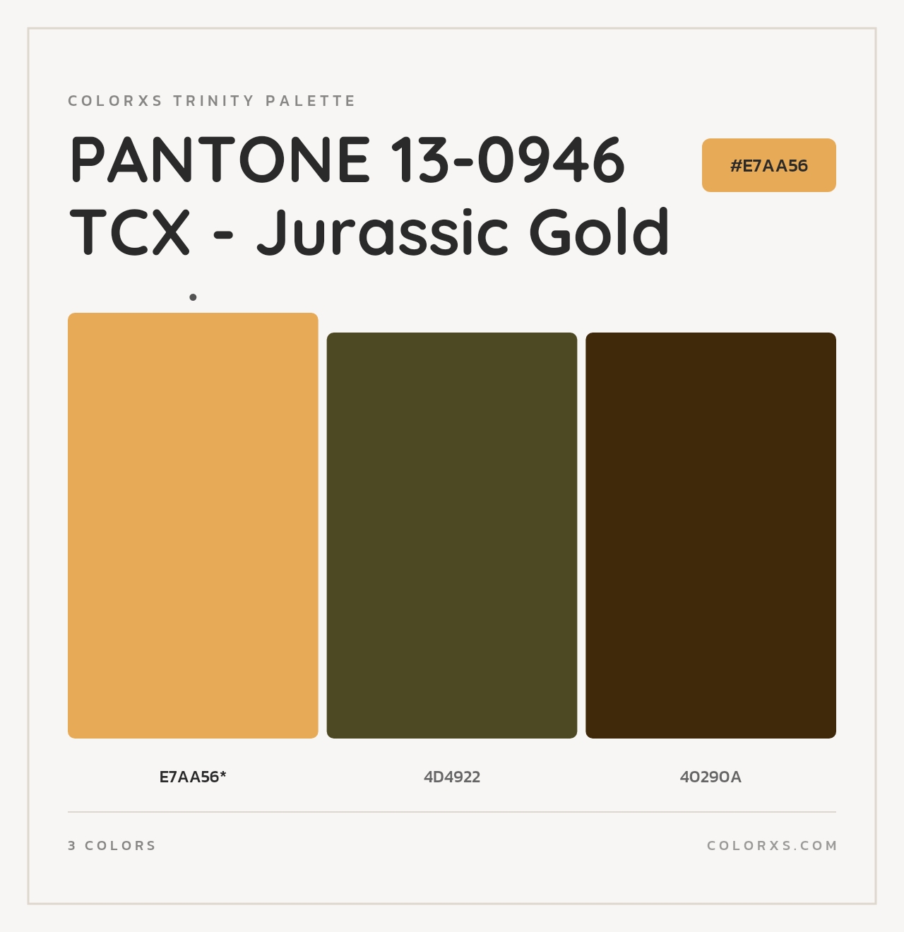 PANTONE 13-0946 TCX - Jurassic Gold - Colorxs Trinity Palette