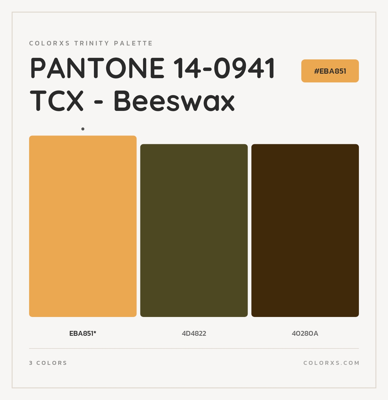 PANTONE 14-0941 TCX - Beeswax - Colorxs Trinity Palette