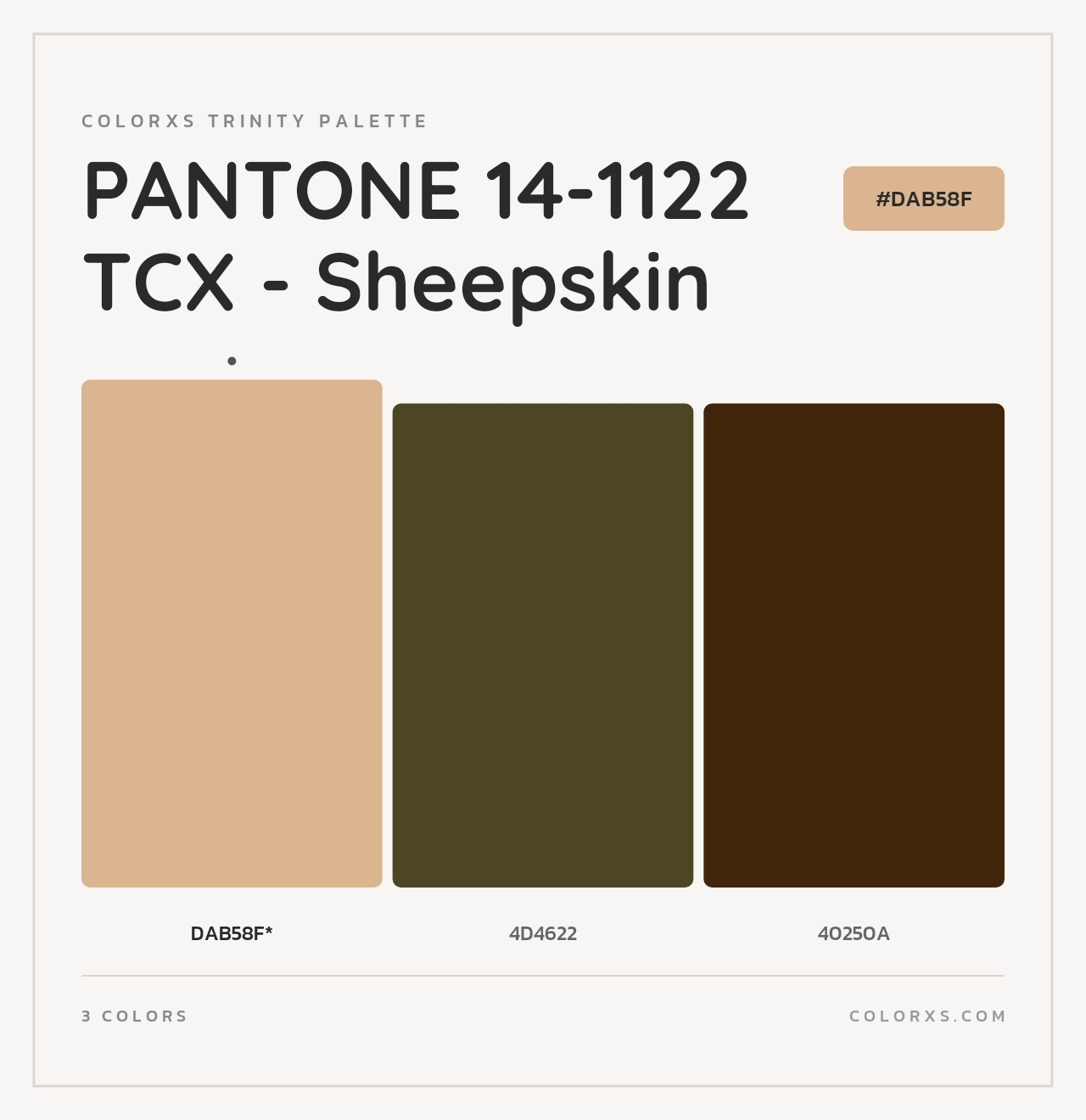 PANTONE 14-1122 TCX - Sheepskin - Colorxs Trinity Palette