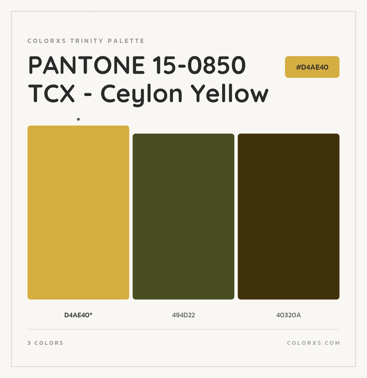 PANTONE 15-0850 TCX - Ceylon Yellow - Colorxs Trinity Palette