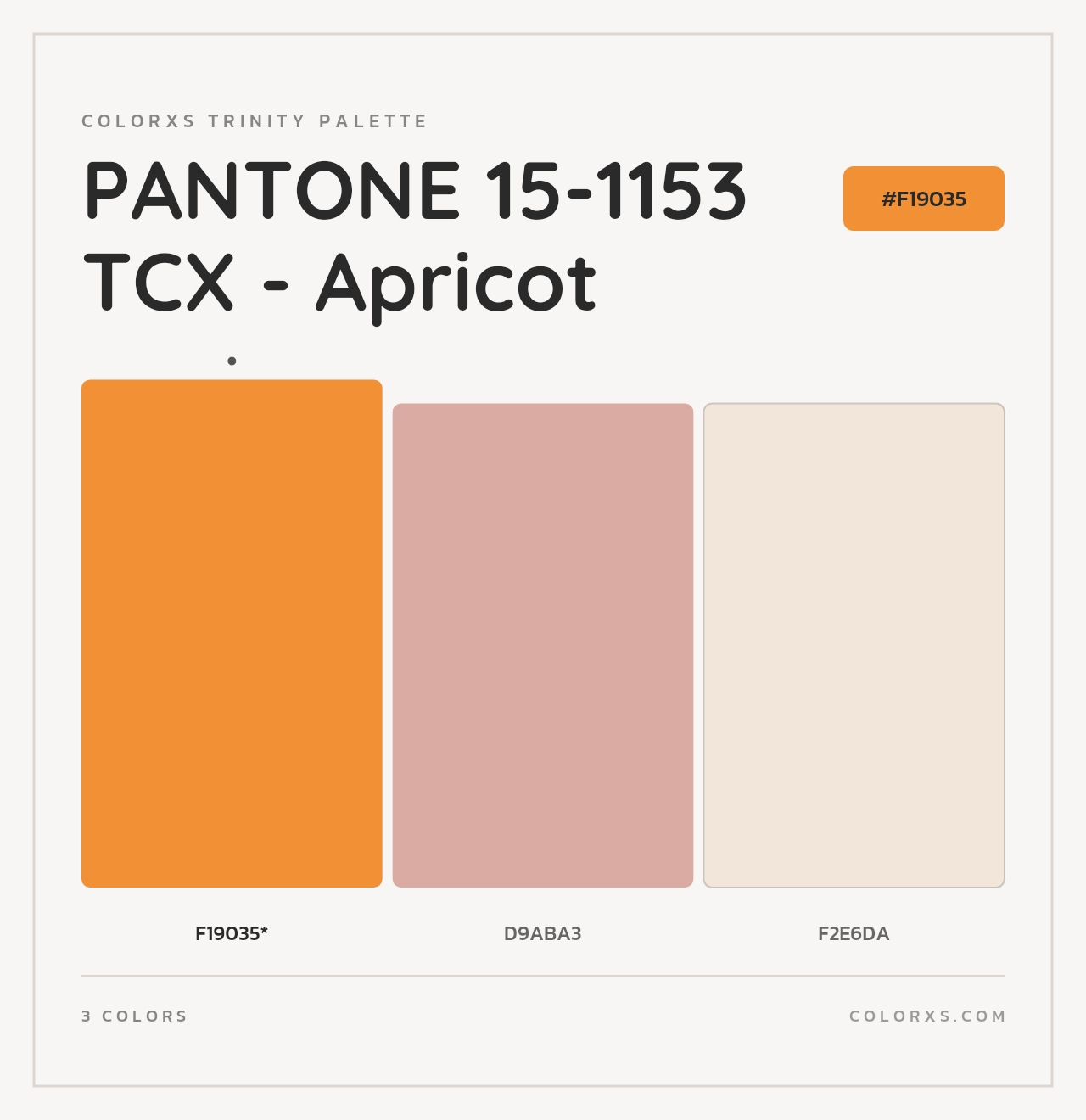 PANTONE 15-1153 TCX - Apricot - Colorxs Trinity Palette