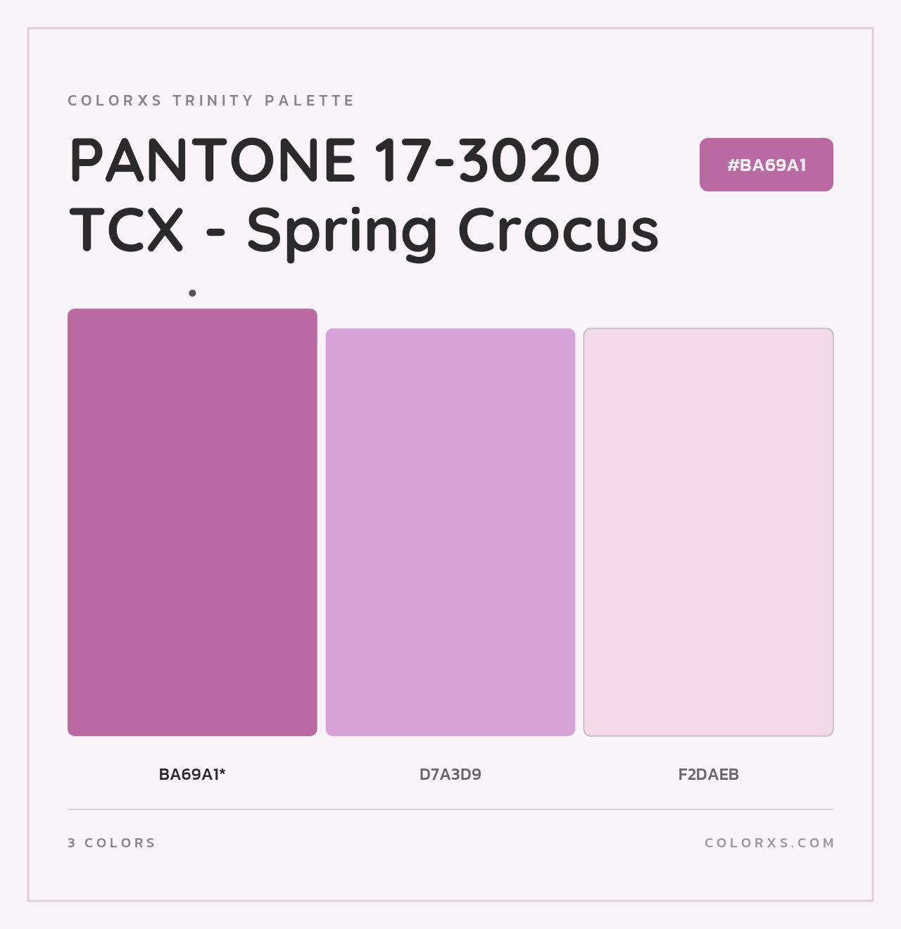 PANTONE 17-3020 TCX - Spring Crocus - Colorxs Trinity Palette