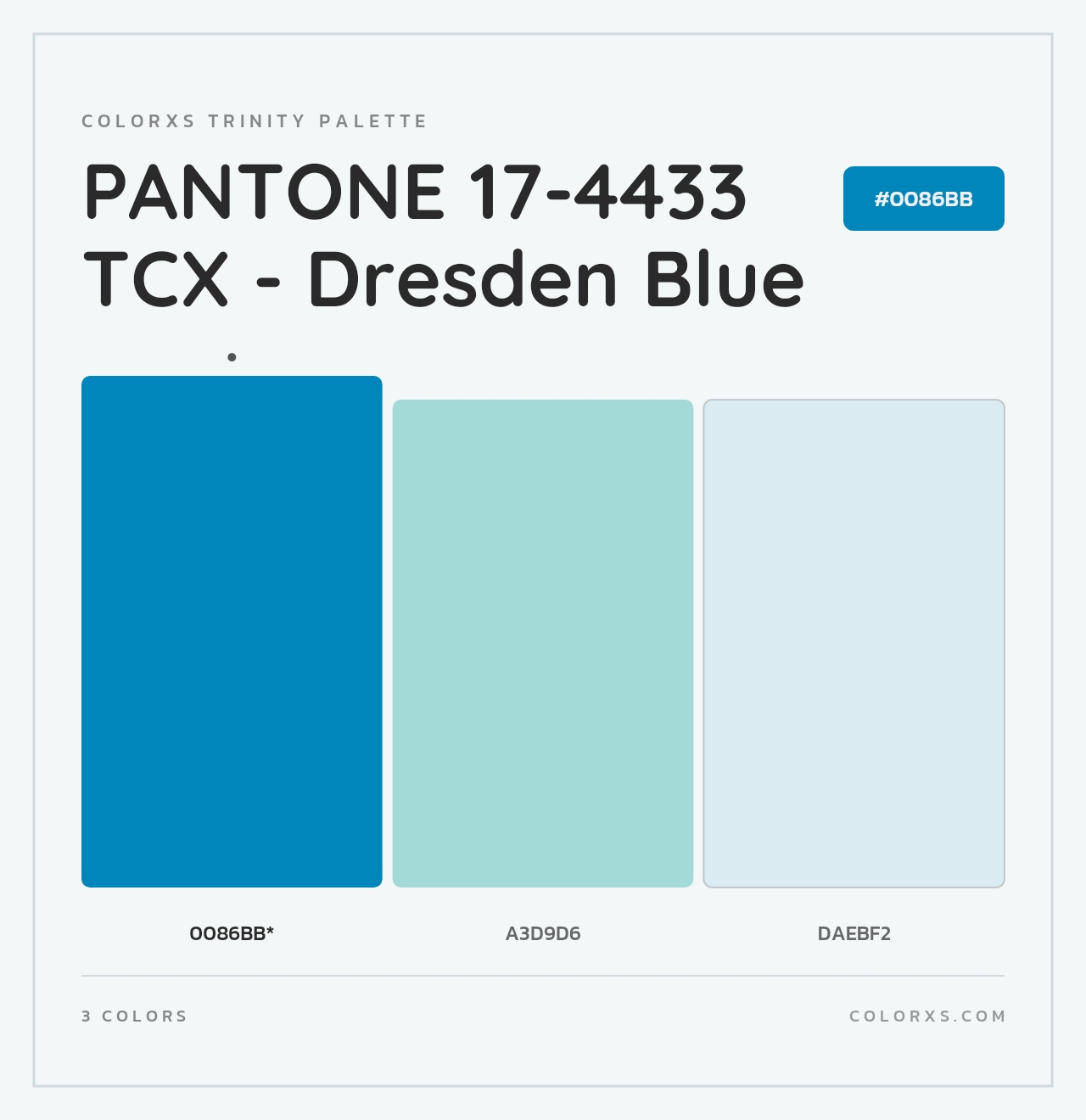 PANTONE 17-4433 TCX - Dresden Blue - Colorxs Trinity Palette