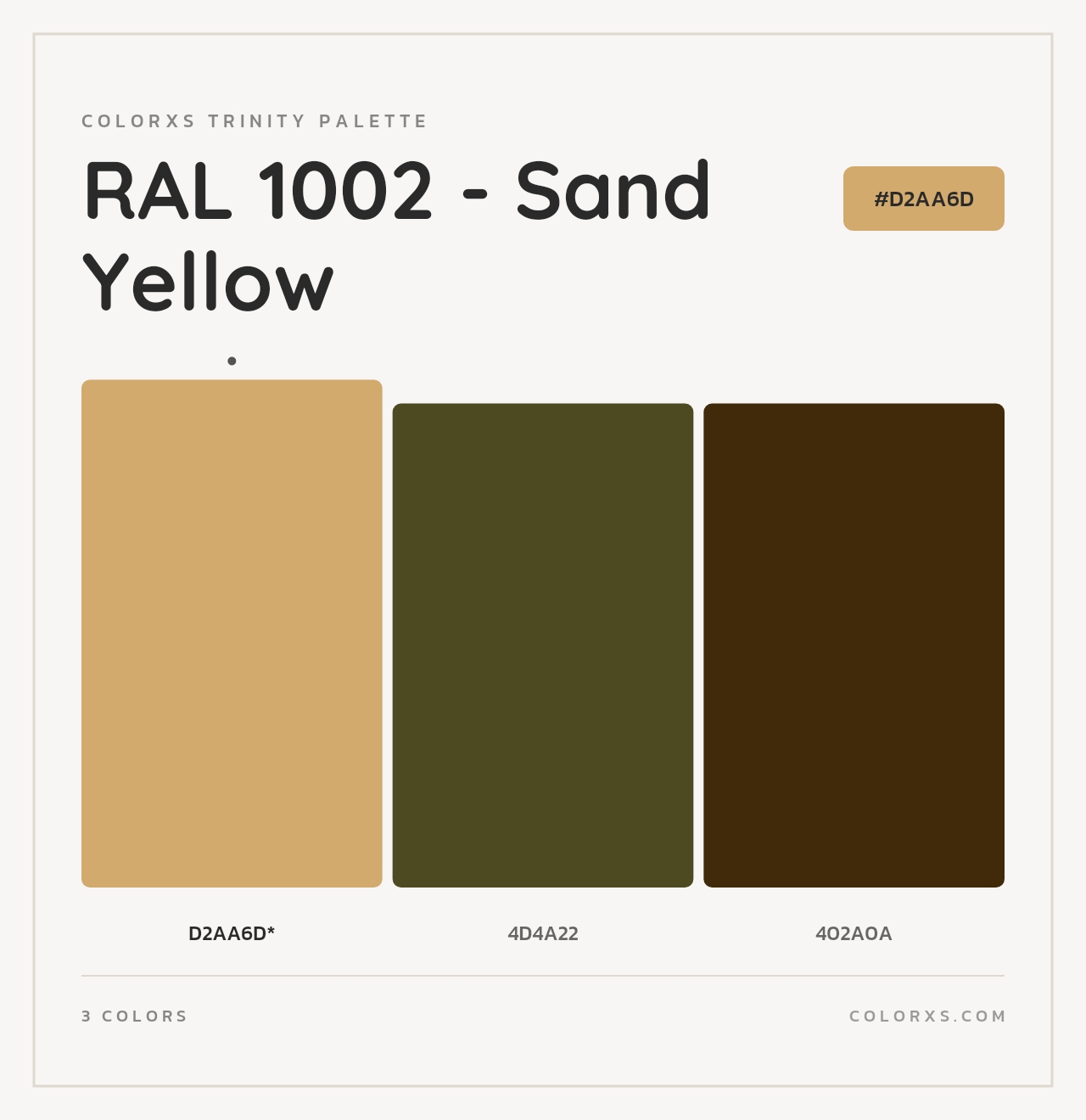 RAL 1002 - Sand Yellow - Colorxs Trinity Palette
