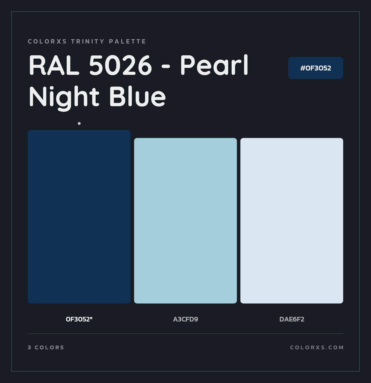 RAL 5026 - Pearl Night Blue - Colorxs Trinity Palette
