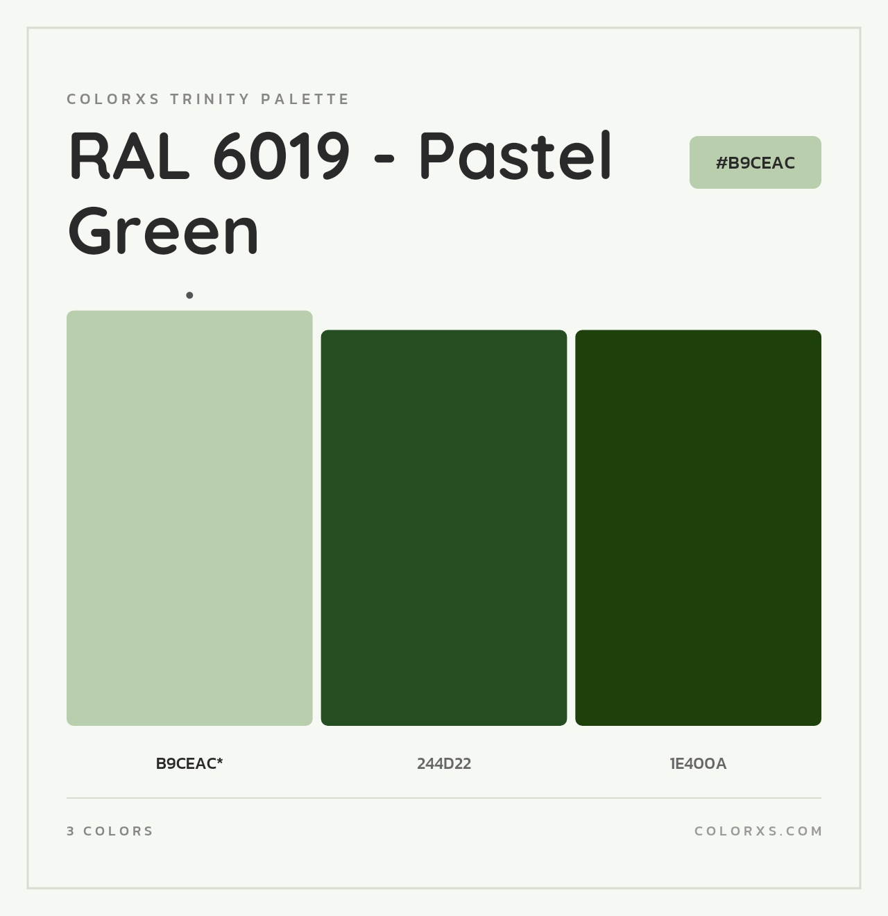 RAL 6019 - Pastel Green - Colorxs Trinity Palette