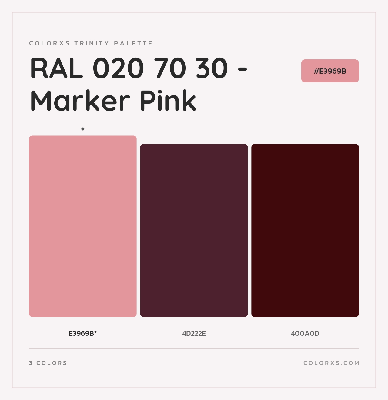 RAL 020 70 30 - Marker Pink - Colorxs Trinity Palette