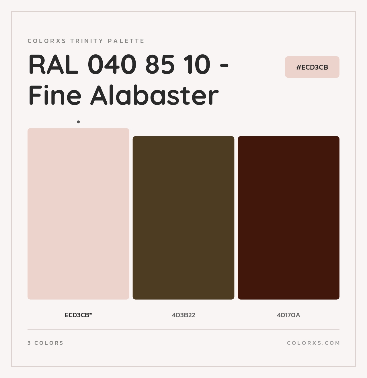 RAL 040 85 10 - Fine Alabaster - Colorxs Trinity Palette