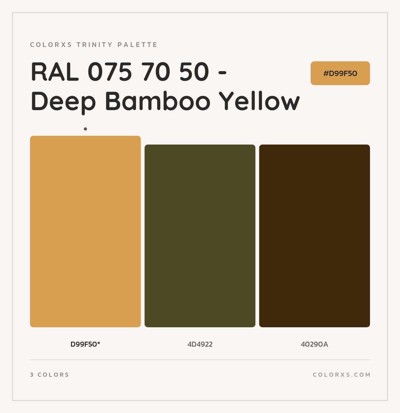 RAL 075 70 50 - Deep Bamboo Yellow - Colorxs Trinity Palette