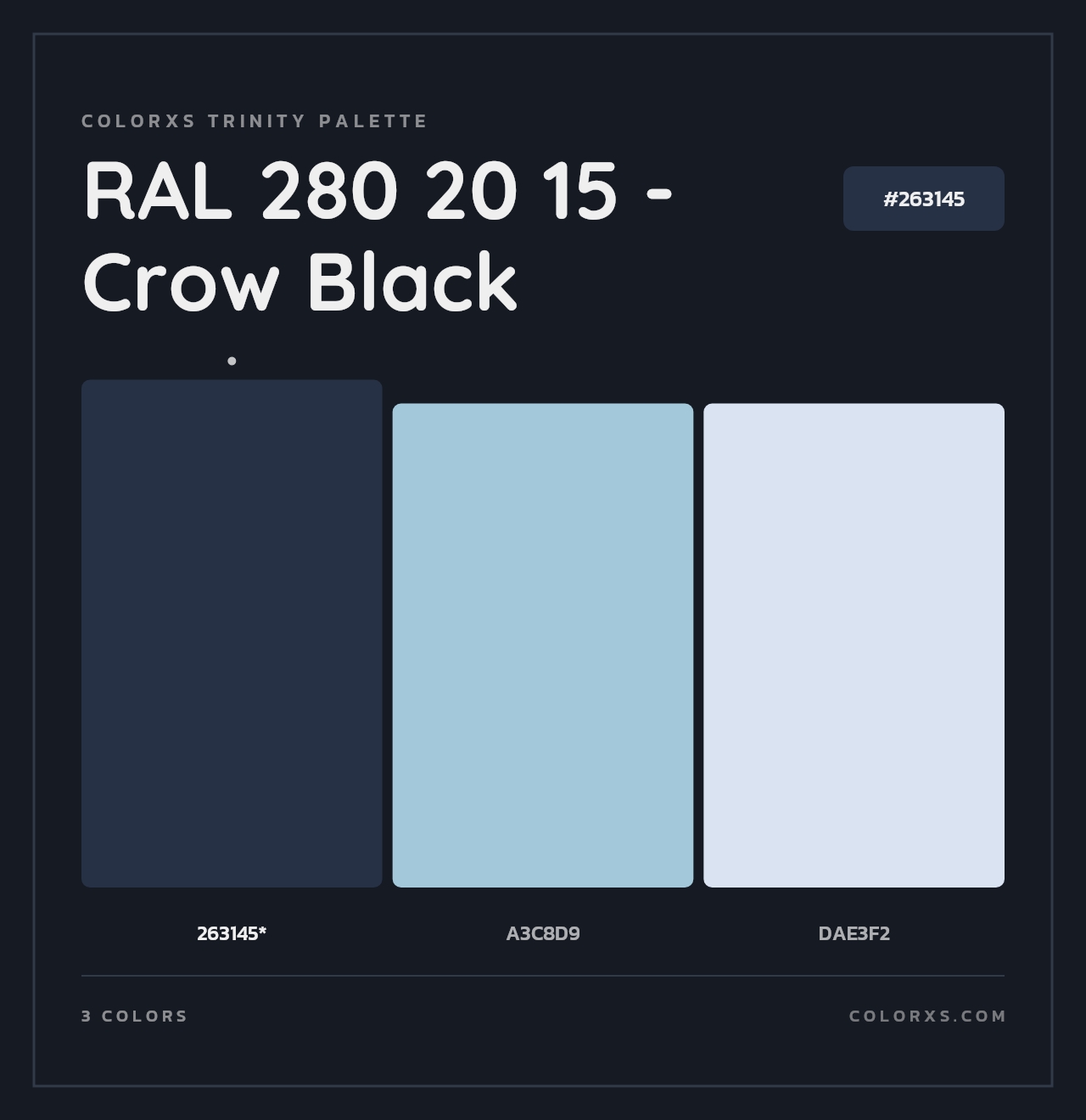 RAL 280 20 15 - Crow Black - Colorxs Trinity Palette