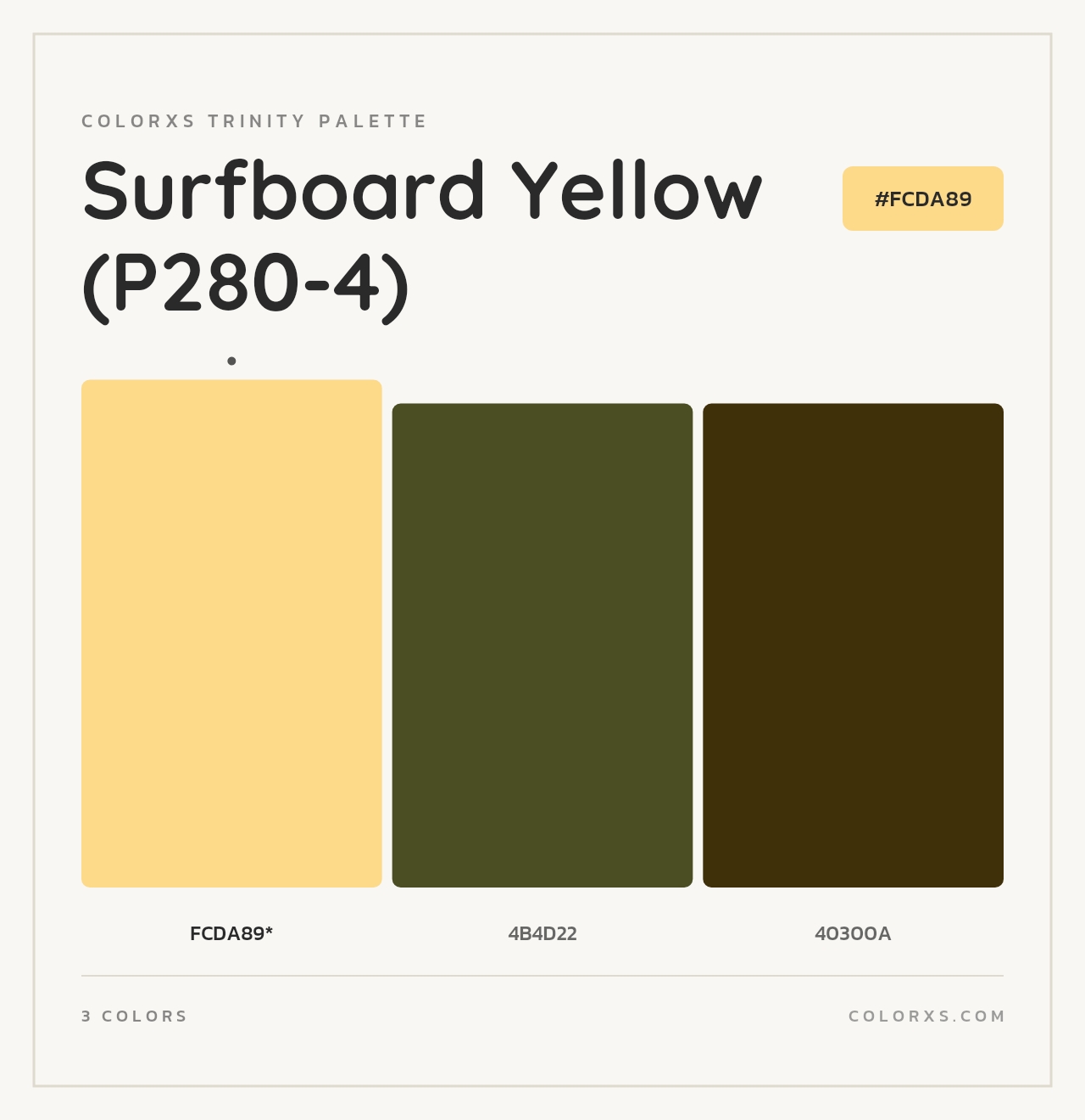 Surfboard Yellow (P280-4) - Colorxs Trinity Palette