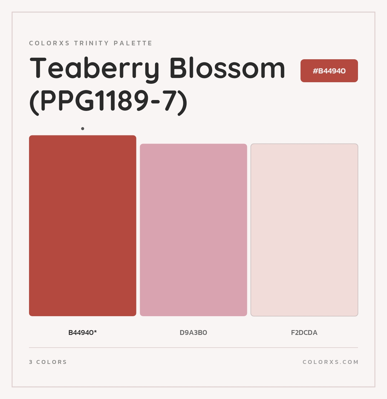 Teaberry Blossom (PPG1189-7) - Colorxs Trinity Palette