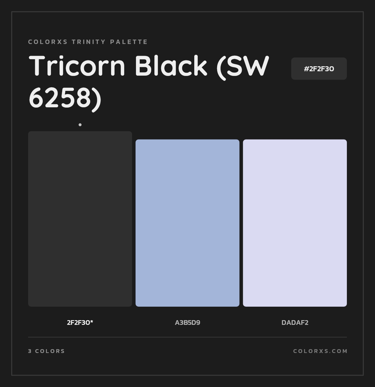 Tricorn Black (SW 6258) - Colorxs Trinity Palette