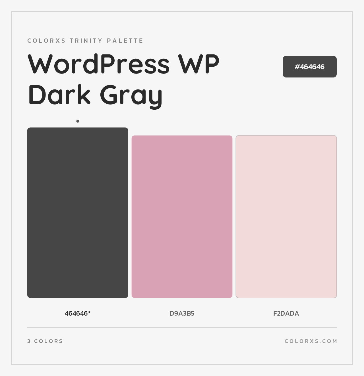 WordPress WP Dark Gray - Colorxs Trinity Palette