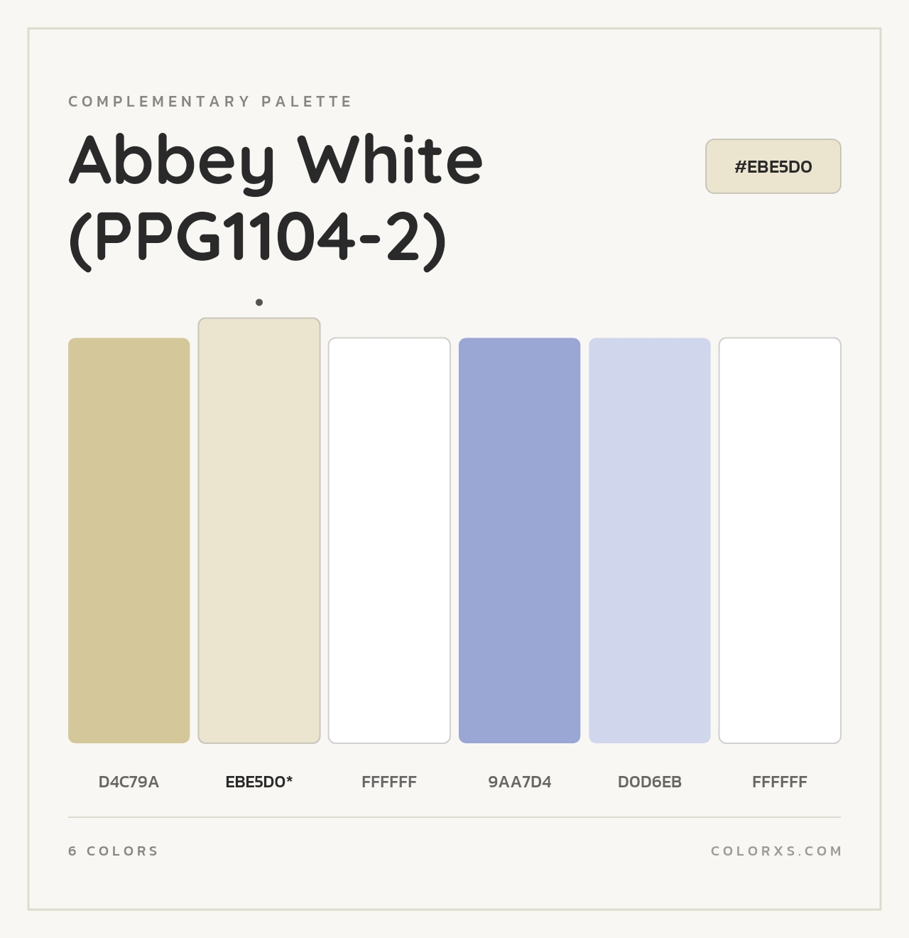 Abbey White (PPG1104-2) - Complementary Color Palette