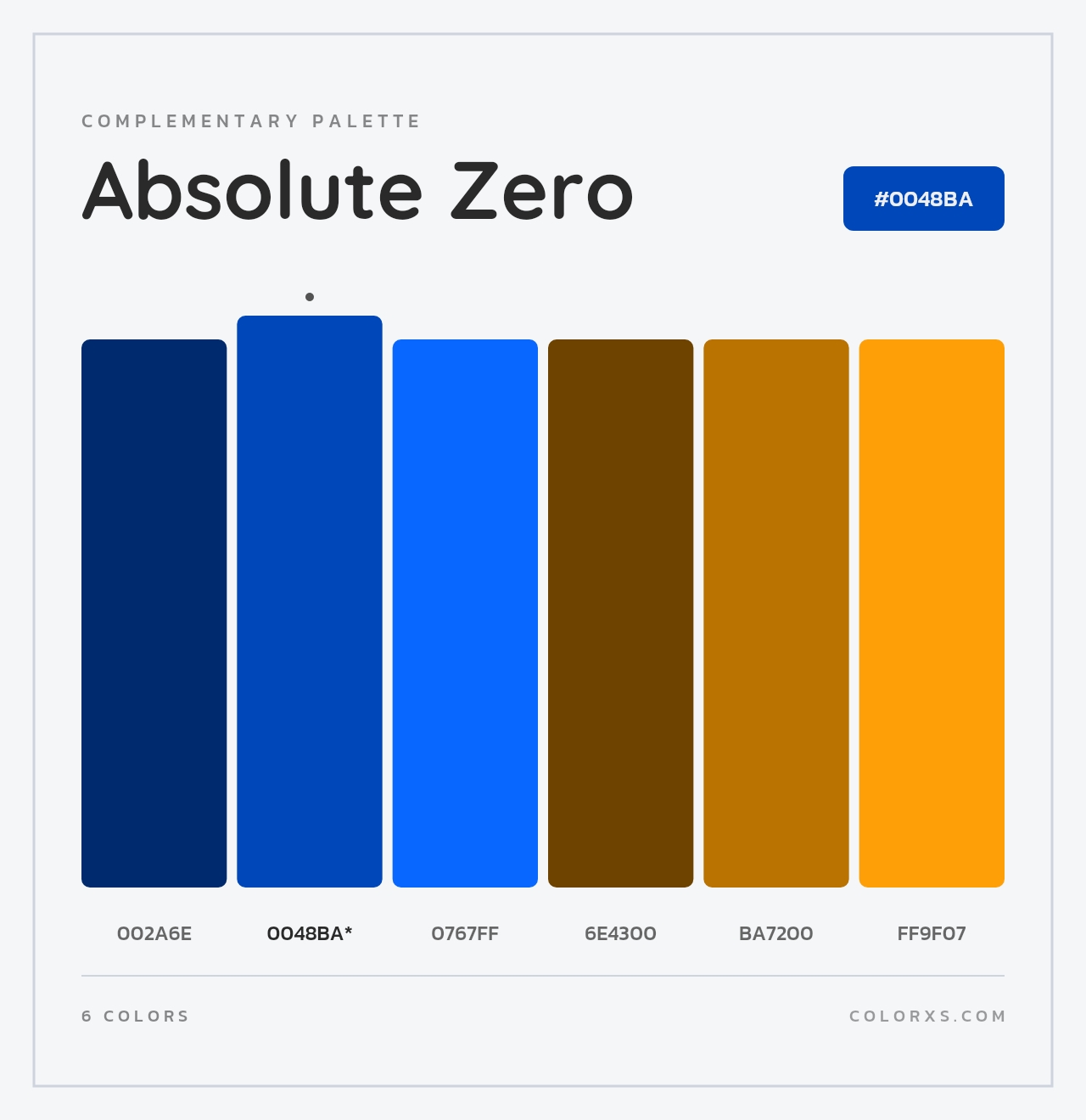 Absolute Zero - Complementary Color Palette