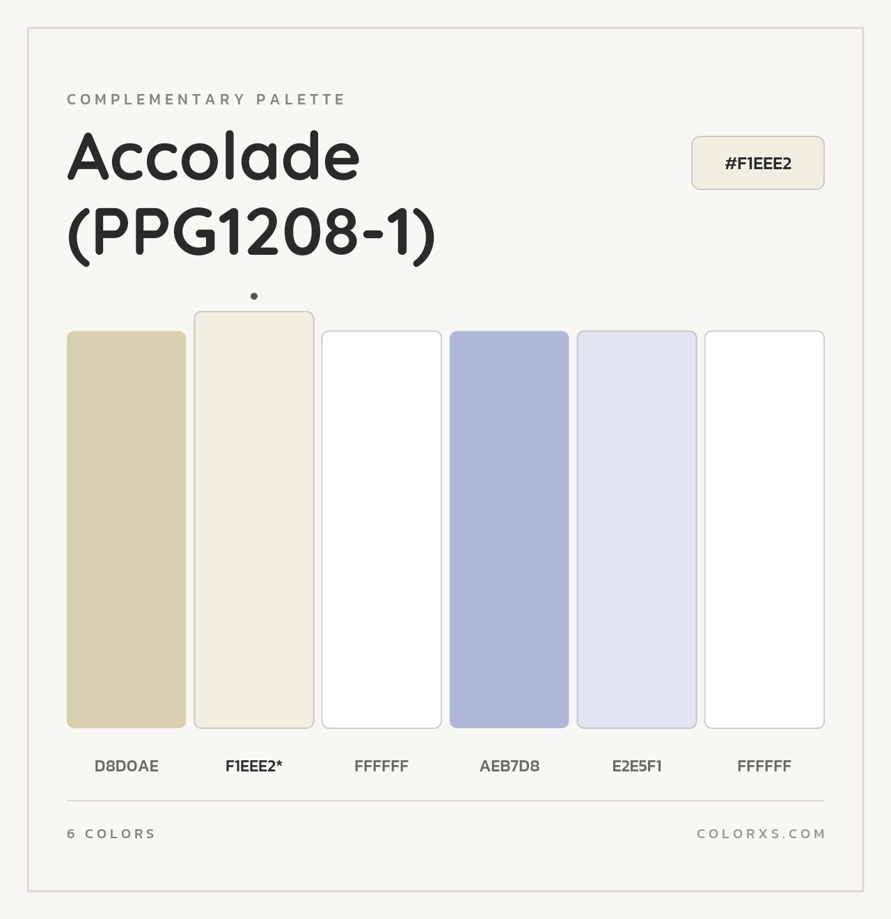 Accolade (PPG1208-1) - Complementary Color Palette