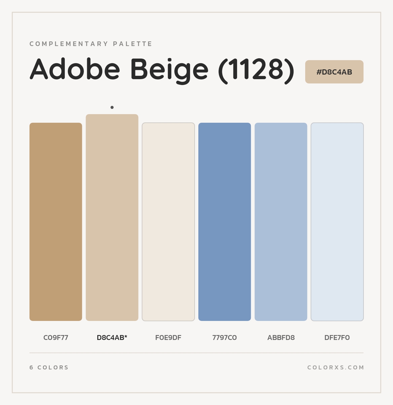Adobe Beige (1128) - Complementary Color Palette