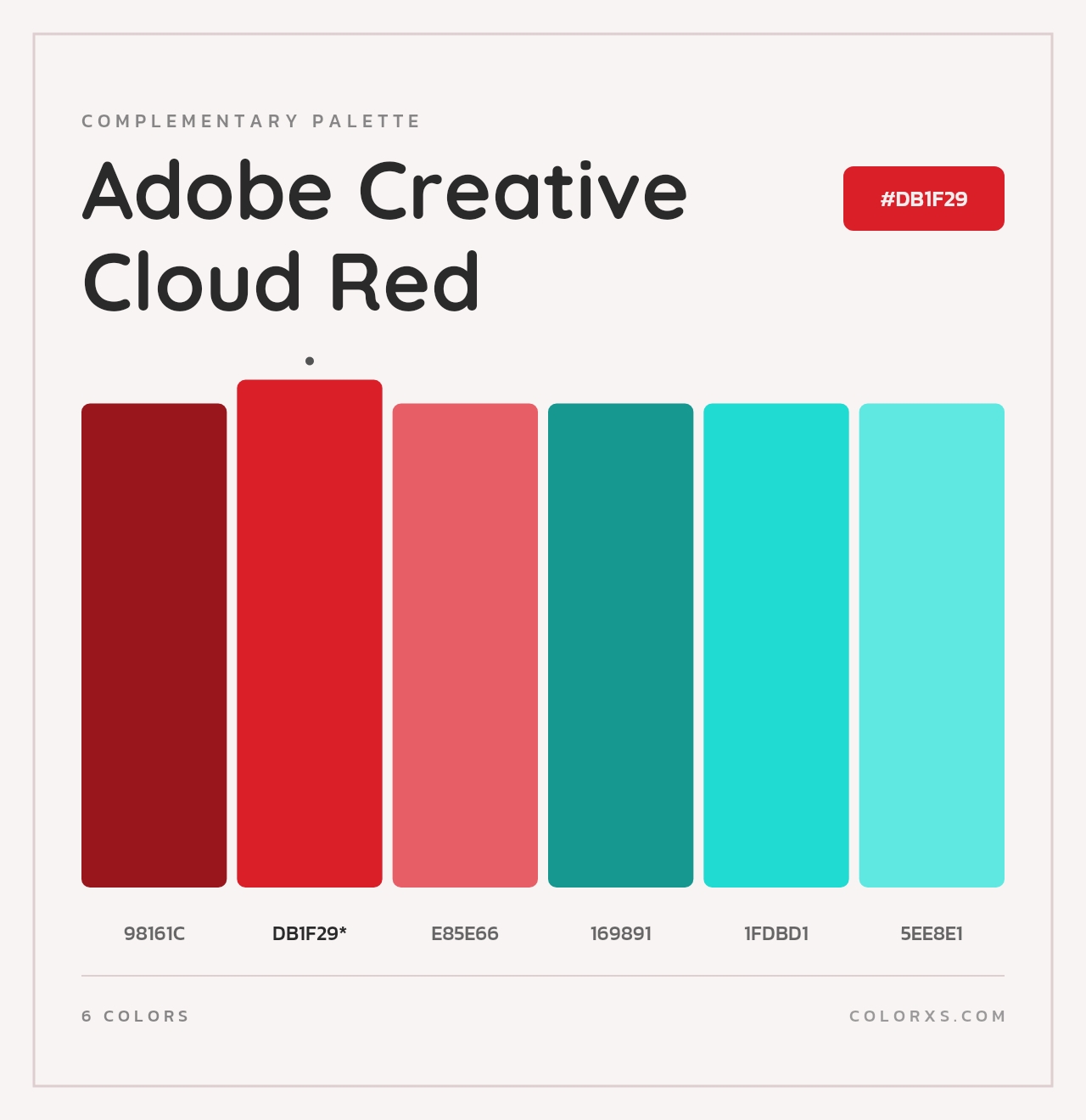 Adobe Creative Cloud Red - Complementary Color Palette