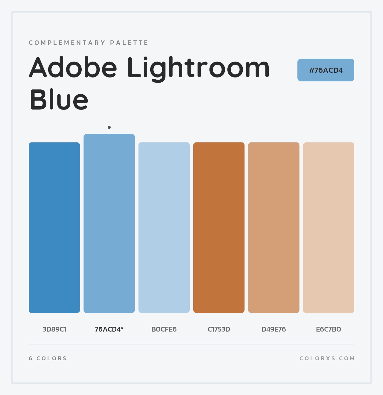 Adobe Lightroom Blue - Complementary Color Palette