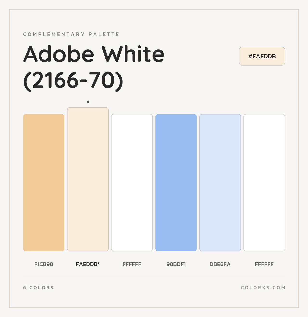Adobe White (2166-70) - Complementary Color Palette