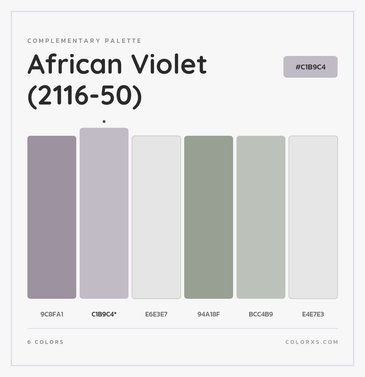 African Violet (2116-50) - Complementary Color Palette