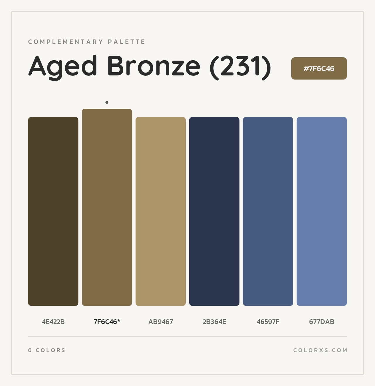 Aged Bronze (231) - Complementary Color Palette