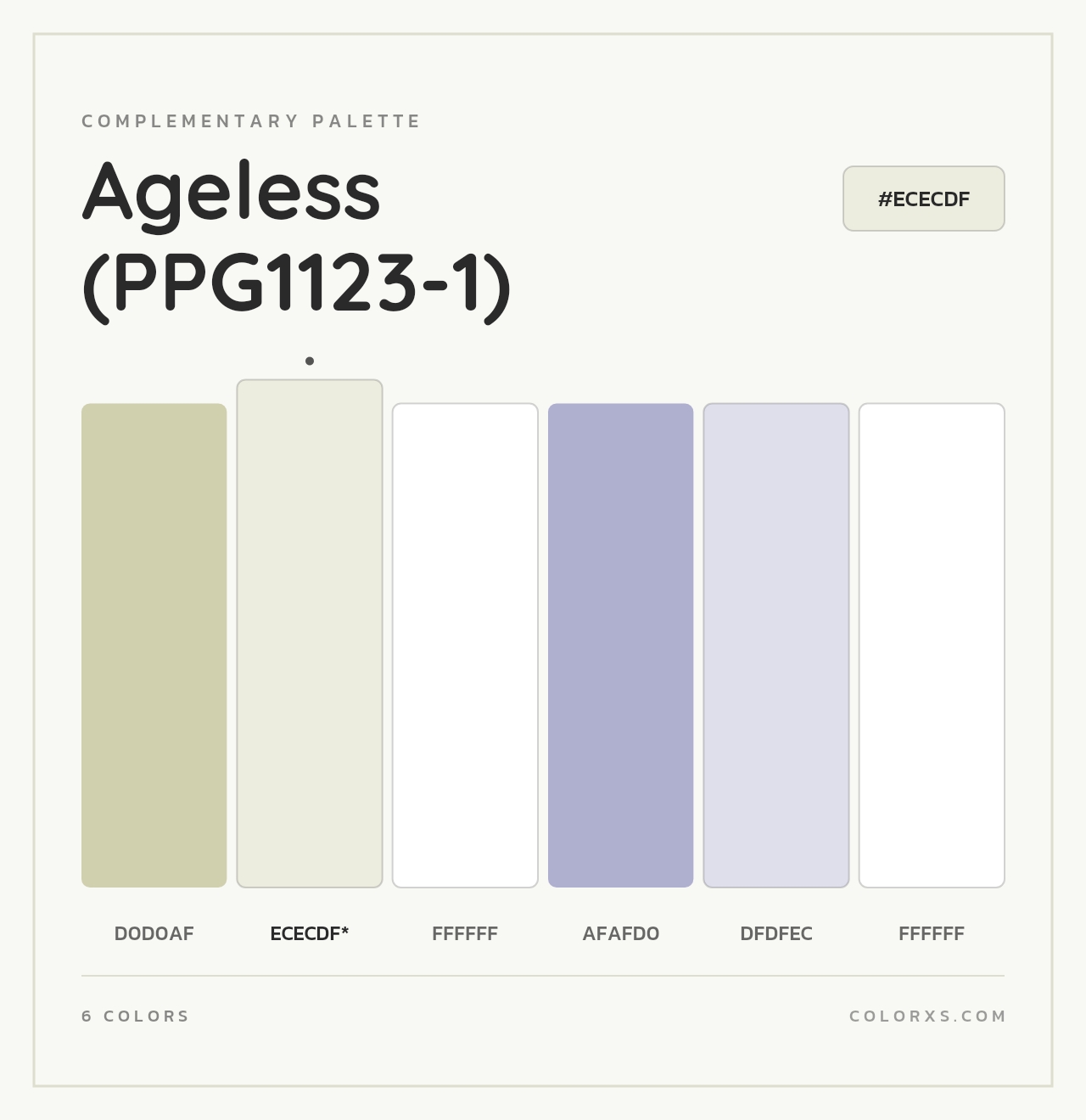 Ageless (PPG1123-1) - Complementary Color Palette