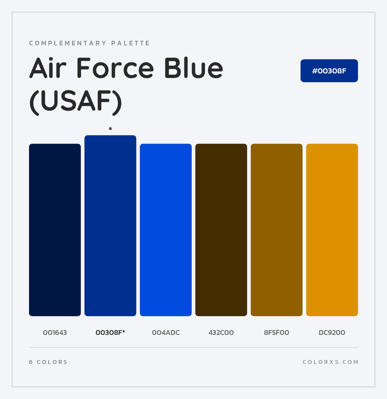 Air Force Blue (USAF) - Complementary Color Palette