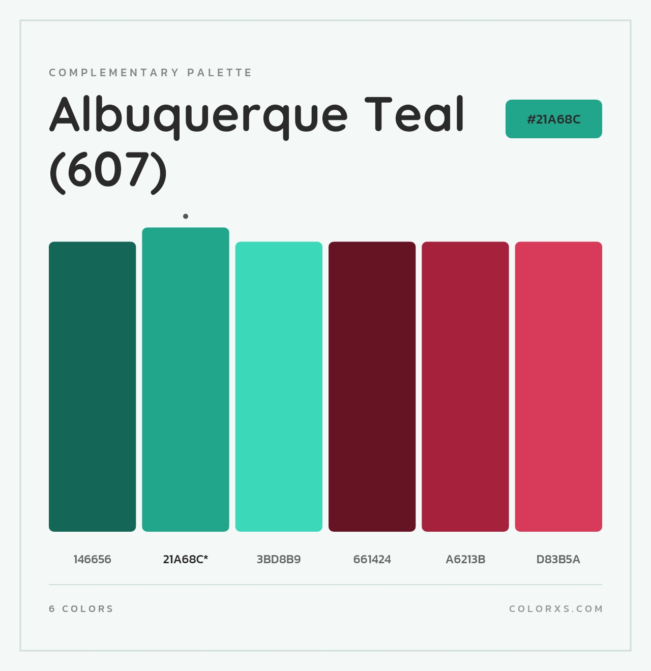 Albuquerque Teal (607) - Complementary Color Palette