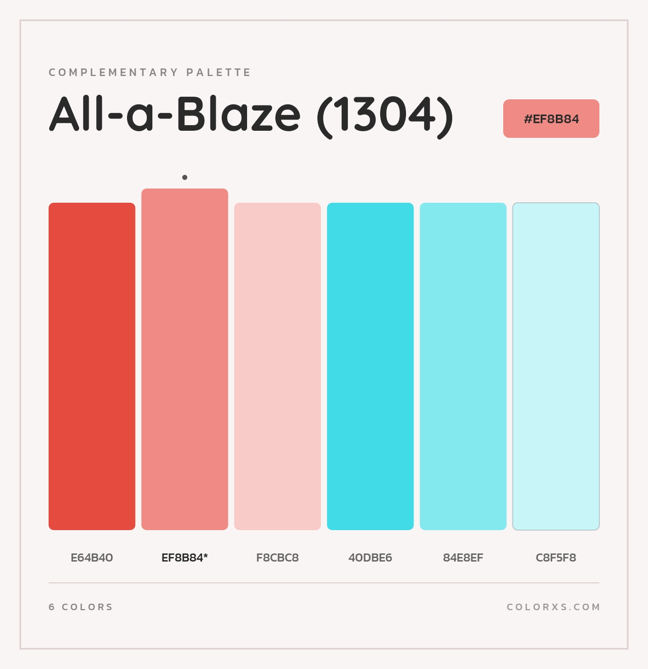 All-a-Blaze (1304) - Complementary Color Palette