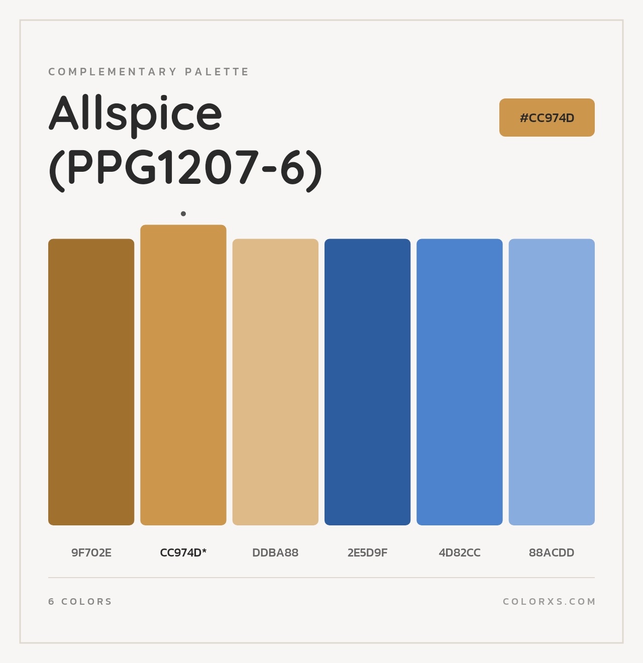 Allspice (PPG1207-6) - Complementary Color Palette