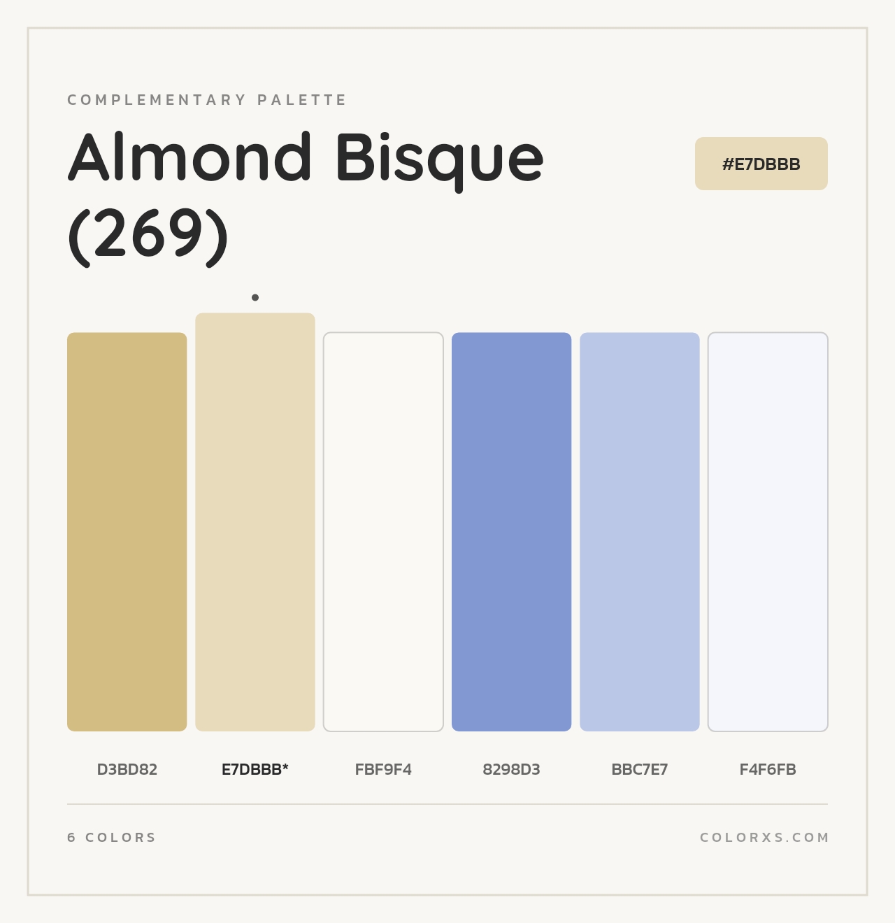 Almond Bisque (269) - Complementary Color Palette