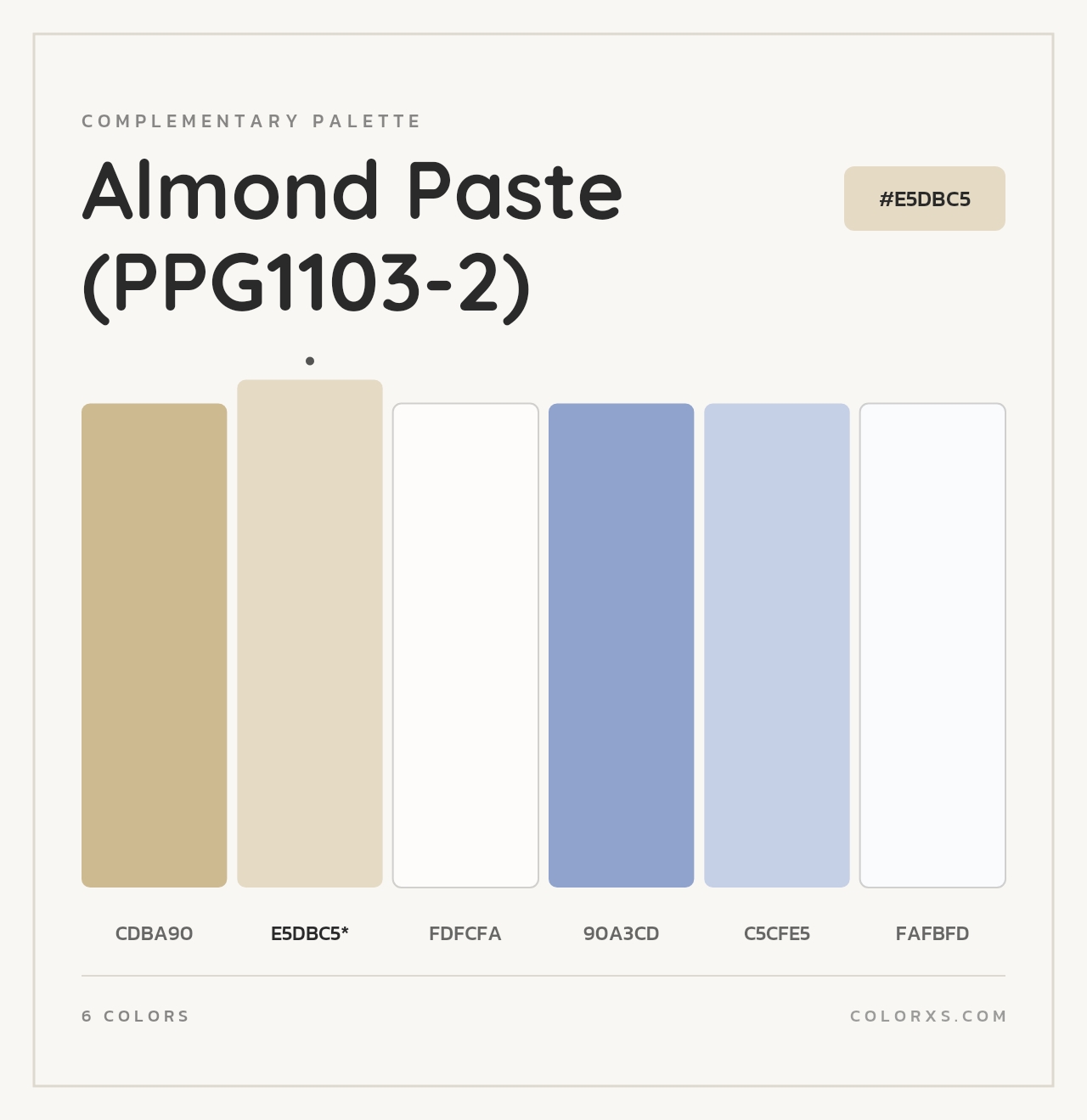 Almond Paste (PPG1103-2) - Complementary Color Palette