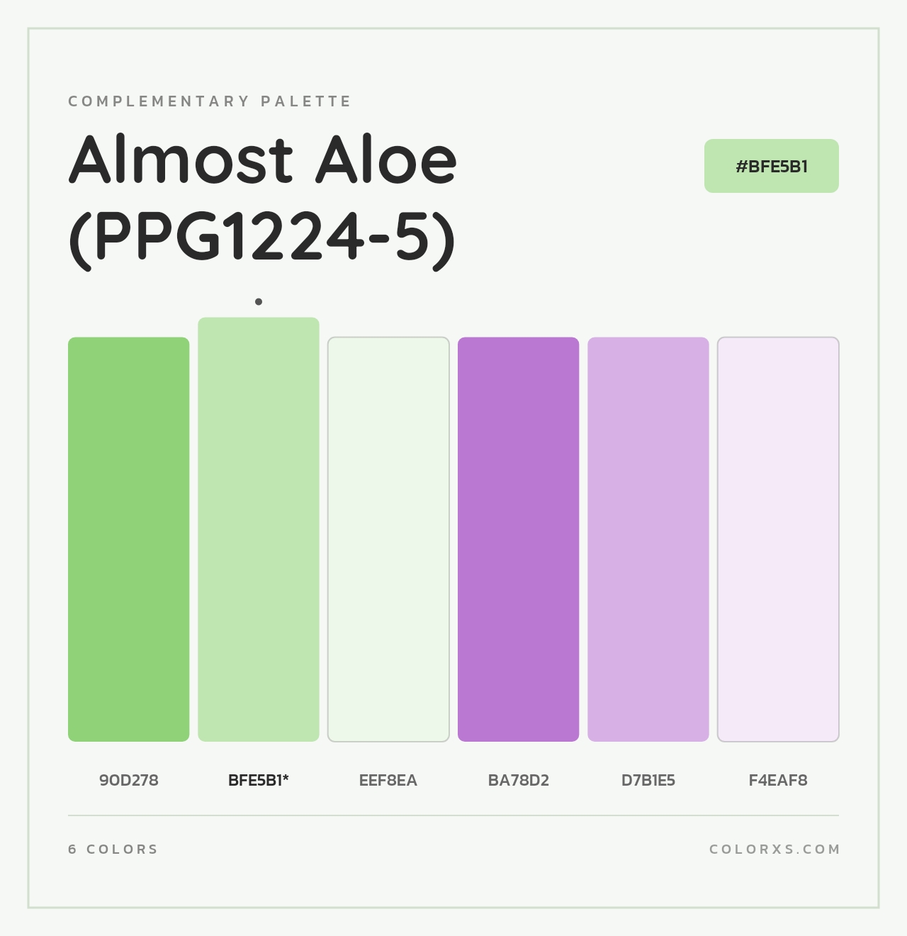 Almost Aloe (PPG1224-5) - Complementary Color Palette