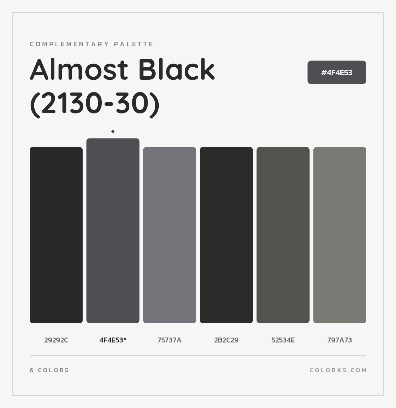 Almost Black (2130-30) - Complementary Color Palette