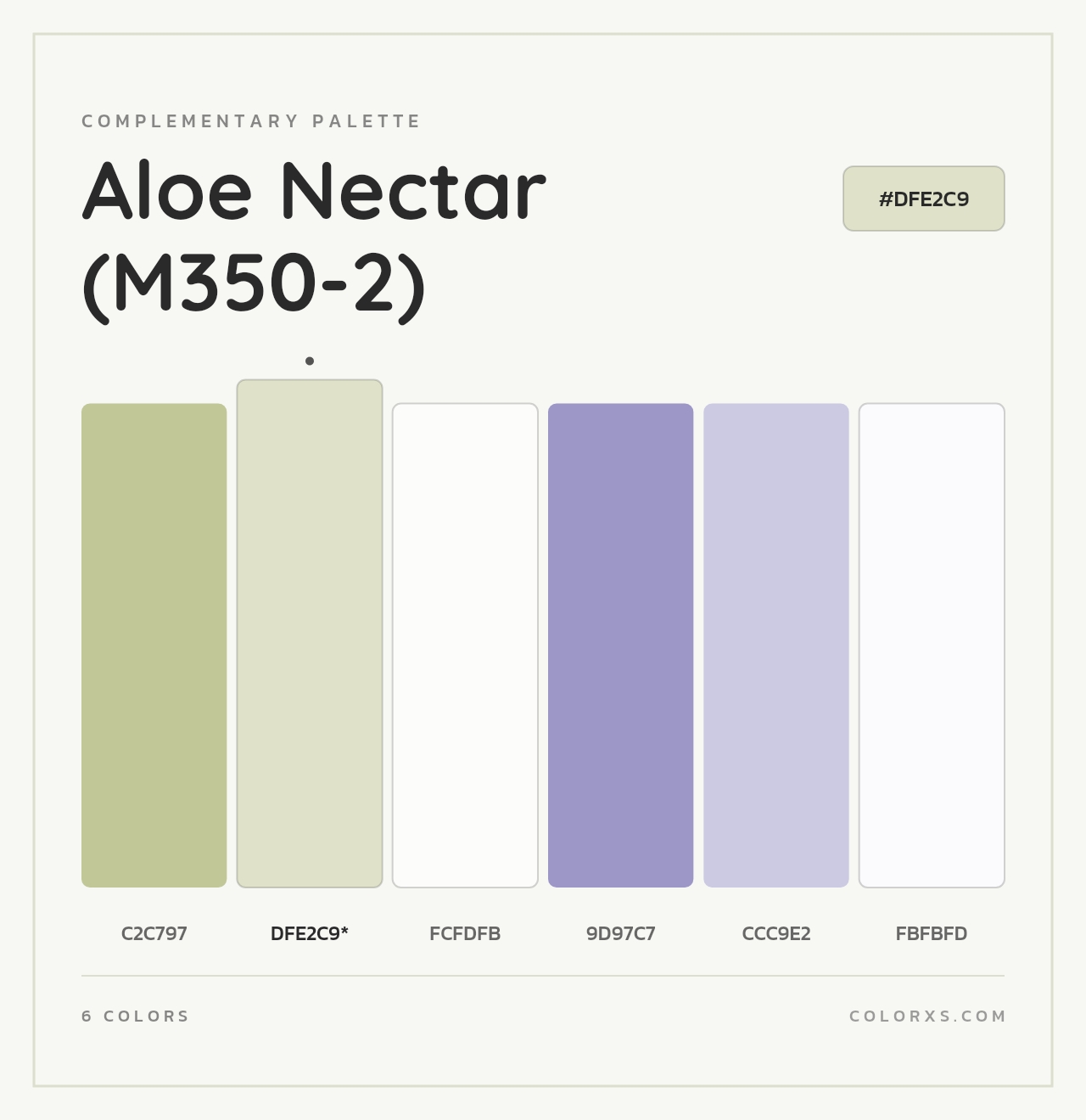 Aloe Nectar (M350-2) - Complementary Color Palette