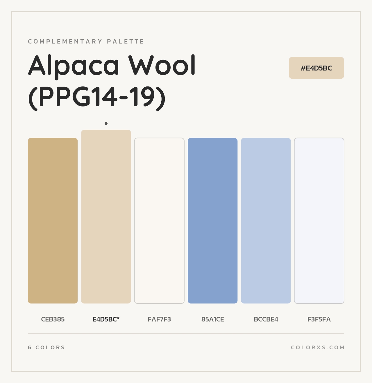 Alpaca Wool (PPG14-19) - Complementary Color Palette