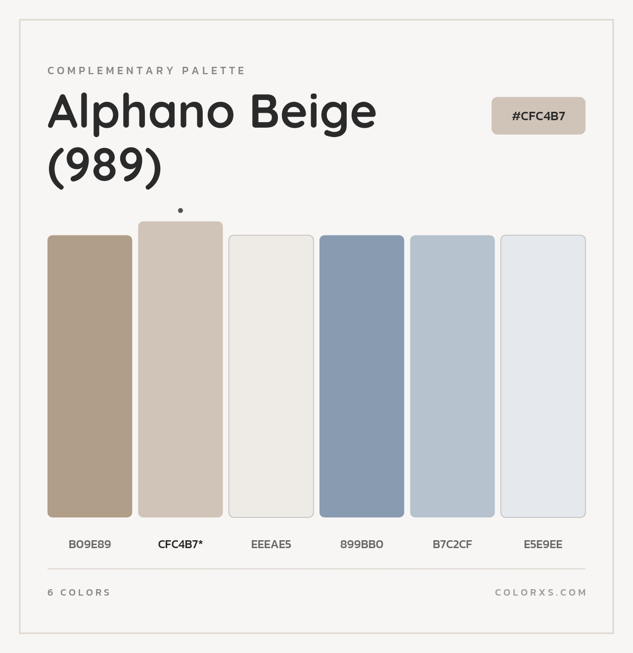 Alphano Beige (989) - Complementary Color Palette